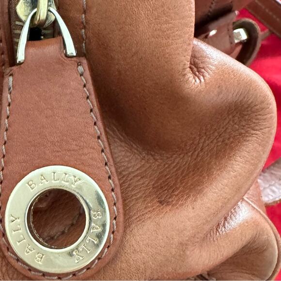 Bally Brown Leather Tote Bag with Tassel &‎ Dust Bag 14x6 Designer Handbag - Picture 7 of 10